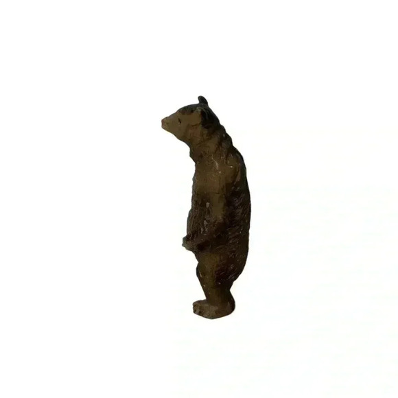 VINTAGE 1970s HANDMADE MADE IN AFRICA CLAY BEAR HAND-PAINTED FIGURINE 4.25 IN - Picture 3 of 7